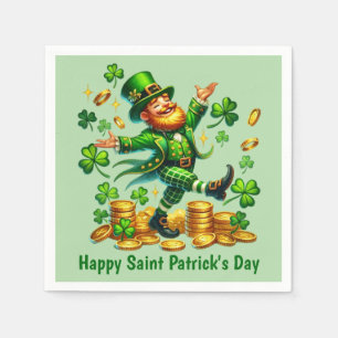 Cool Happy Saint Patrick's Day Leprechaun  Napkin