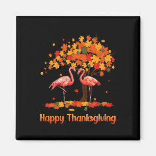 Cool Happy Thanksgiving Fall Flamingo Lover Magnet