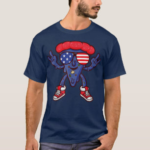 Cool Hawaiian Pizza American Flag Sunglasses 4th O T-Shirt