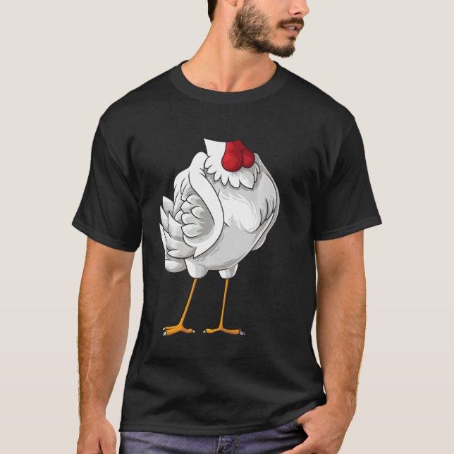 Cool Headless Chicken Halloween Costume Funny Lazy T-Shirt (Front)