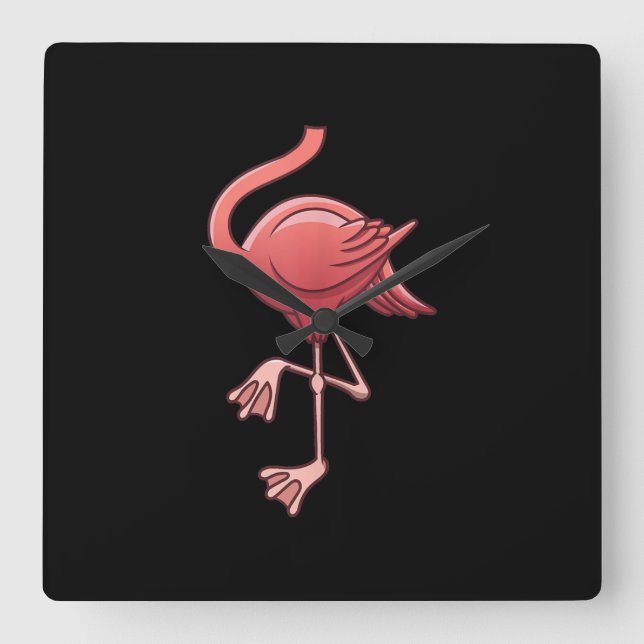 Cool Headless Flamingo Halloween Costume  Funny Square Wall Clock (Front)