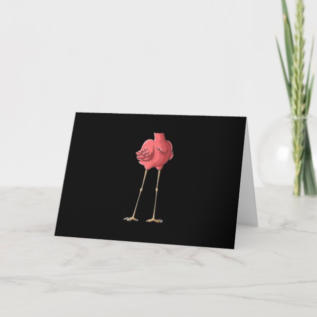 Cool Headless Flamingo Halloween Lazy Card (Front)