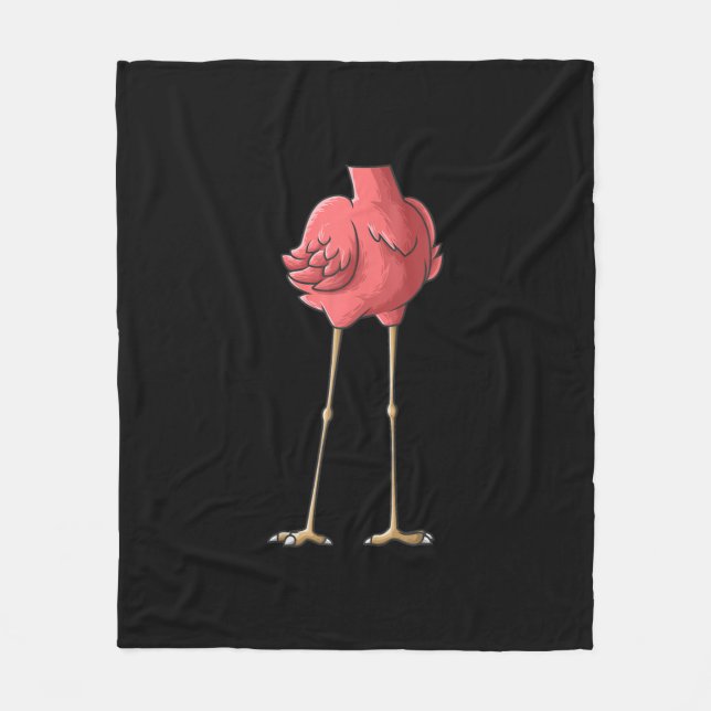 Cool Headless Flamingo Halloween Lazy Fleece Blanket (Front)