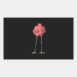 Cool Headless Flamingo Halloween Lazy Rectangular Sticker