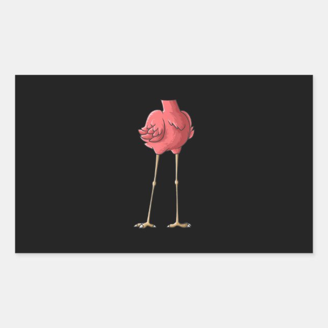 Cool Headless Flamingo Halloween Lazy Rectangular Sticker (Front)
