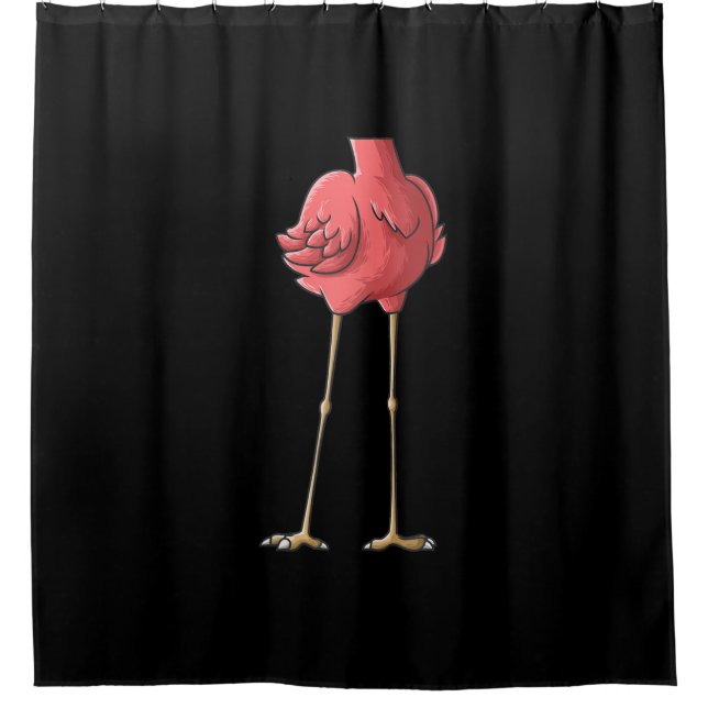 Cool Headless Flamingo Halloween Lazy Shower Curtain (Front)