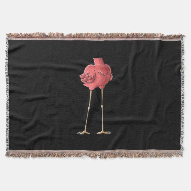 Cool Headless Flamingo Halloween Lazy Throw Blanket (Front)