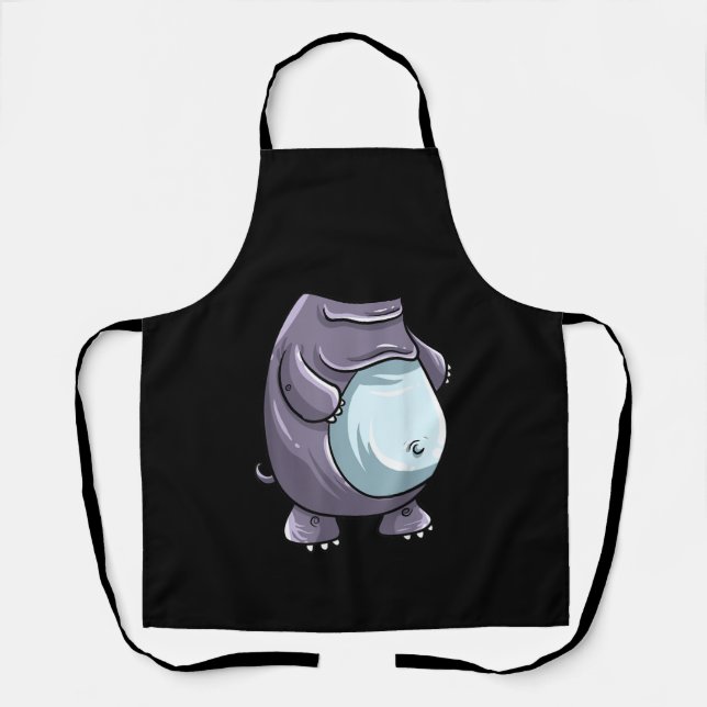 Cool Headless Hippo Halloween Costume Funny Lazy Apron (Front)