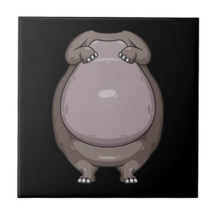 Cool Headless Hippo Halloween Costume  Funny Lazy Ceramic Tile