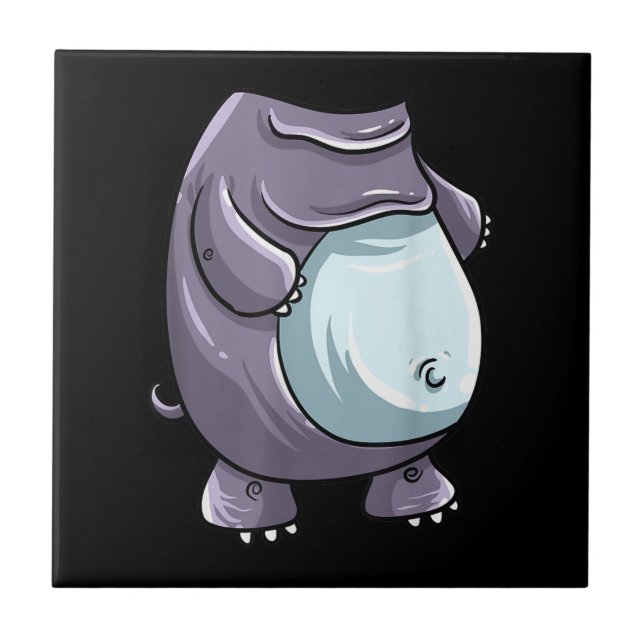 Cool Headless Hippo Halloween Costume Funny Lazy Ceramic Tile (Front)