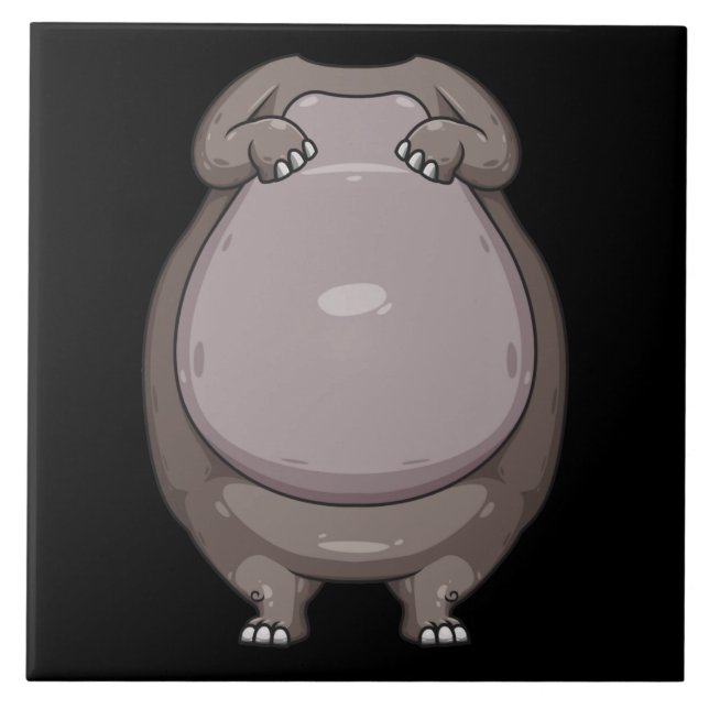 Cool Headless Hippo Halloween Costume  Funny Lazy Ceramic Tile (Front)