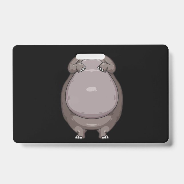 Cool Headless Hippo Halloween Costume  Funny Lazy ID Badge (Front)
