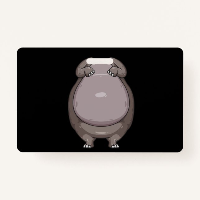 Cool Headless Hippo Halloween Costume  Funny Lazy ID Badge (Front)
