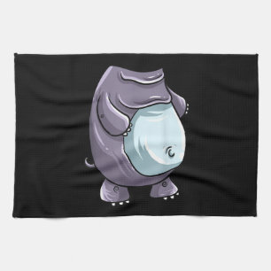 Cool Headless Hippo Halloween Costume Funny Lazy Tea Towel