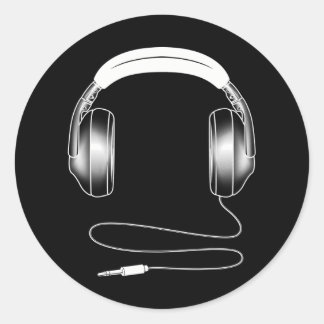 Cool Headphones DJ Music Artist Lover Classic Round Sticker