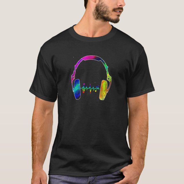 Cool Headphones For Men Women DJ Music Artist  T-Shirt (Front)