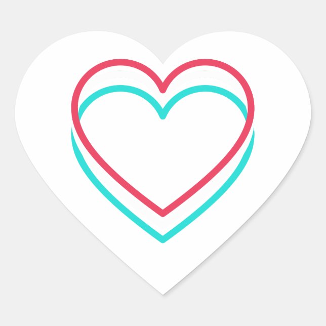 Cool heart colours heart sticker (Front)