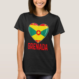 Cool Heart Grenada Flag Men Women Kid Patriotic T-Shirt