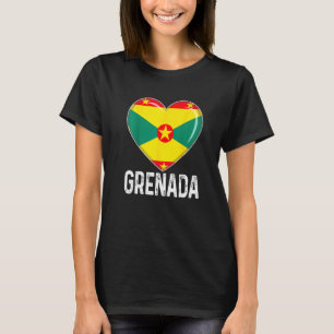 Cool Heart Grenada Flag Men Women Kid Patriotic T-Shirt