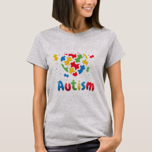Cool Heart Puzzle Pieces Light It Up Blue for prou T-Shirt