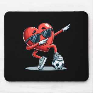 Cool Heart Soccer Player Fun Sports Graphic Mouse Pad