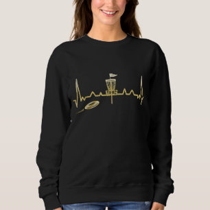 Cool Heartbeat Disc Golf Lovers with Flying Disc D Sweatshirt