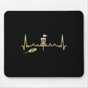 Cool Heartbeat Disc Golf Lovers With Flying Disc - Mouse Pad