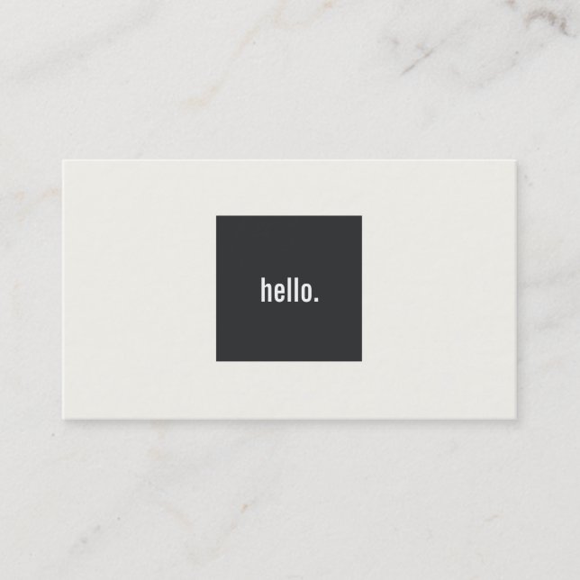 Cool Hello Greeting Social Networking Business Card (Front)
