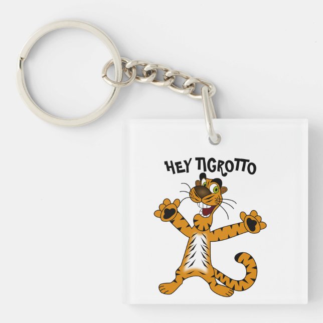 Cool Hey Tigrotto Tiger Boy Birthday Keychain (Front)