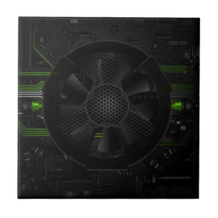 Cool Hi-Tech Modern Design Realistic Computer Core Ceramic Tile