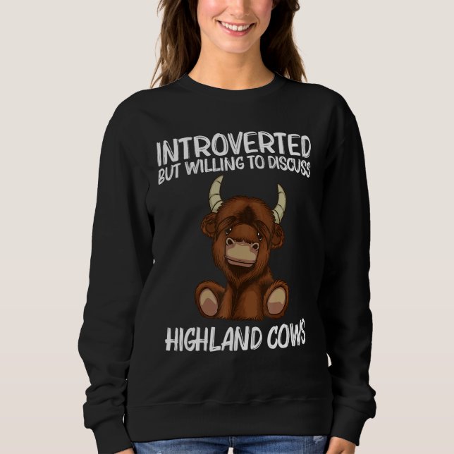 Cool Highland Cow For Men Women Scottish Cattle Co Sweatshirt (Front)