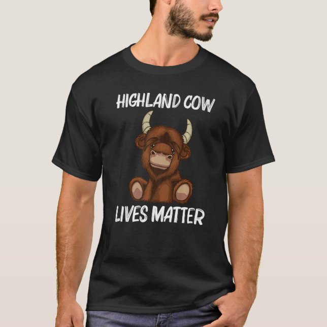 Cool Highland Cow For Men Women Scottish Cattle Co T-Shirt (Front)