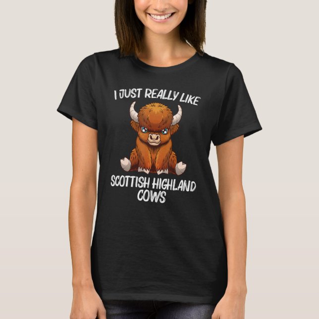 Cool Highland Cow For Men Women Scottish Cows Catt T-Shirt (Front)