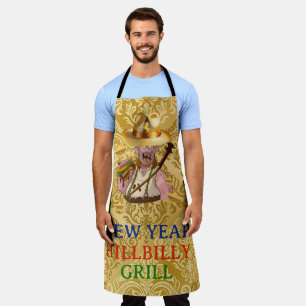 Cool HillBilly Grill New Year Denmark Apron! Apron