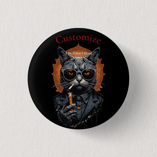 Cool Hip Cat Thunder_Cove 3 Cm Round Badge (Front)