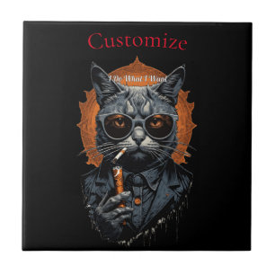 Cool Hip Cat Thunder_Cove Ceramic Tile
