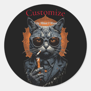 Cool Hip Cat Thunder_Cove Classic Round Sticker
