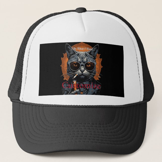 Cool Hip Cat Thunder_Cove Trucker Hat (Front)