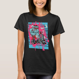 Cool Hip Hop Bulldog Beatboxing Pit Bull Punk With T-Shirt
