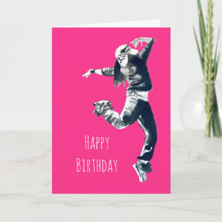 Cool hip hop dancer art card