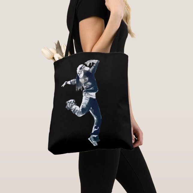 Cool hip hop dancer art tote bag (Close Up)