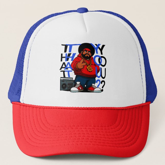 cool hip hop design trucker hat (Front)