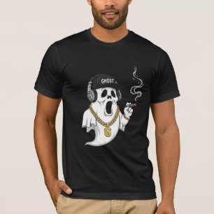 Cool Hip Hop Ghost with Gold Chain and Cigar T-Shirt
