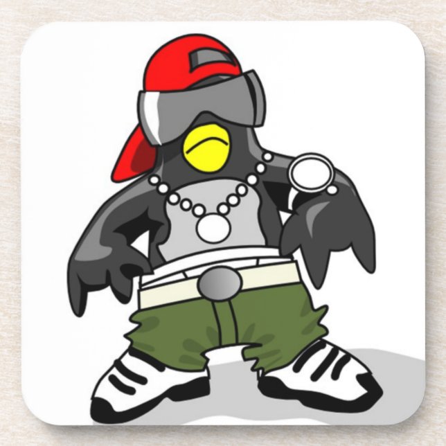 Cool Hip Hop Penguin Coaster (Front)