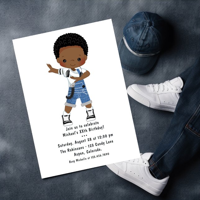 Cool Hip Hop Rap Boy Break Dancer Birthday Party Invitation (Creator Uploaded)