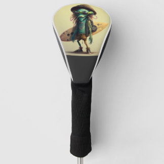 Cool Hippie Surfer Alien Hoodie Golf Head Cover