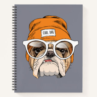 Cool Hipster Bulldog Notebook