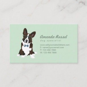 Cool Hipster Cardigan Welsh Corgi for Dog Lovers Business Card
