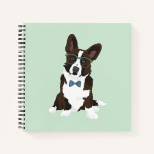 Cool Hipster Cardigan Welsh Corgi for Dog Lovers Notebook