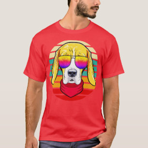 Cool Hipster Dog Retro Style  T-Shirt